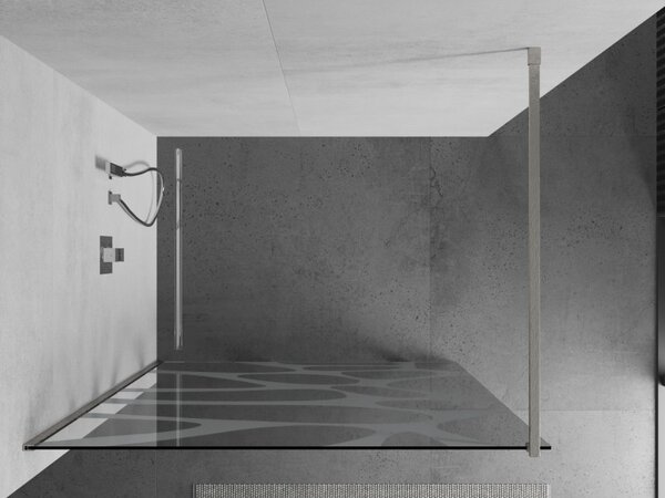 Mexen Kioto, paravan de duș walk-in 80 x 200 cm, sticlă transparentă 8 mm model alb, profil din oțel periat, 800-080-101-97-97