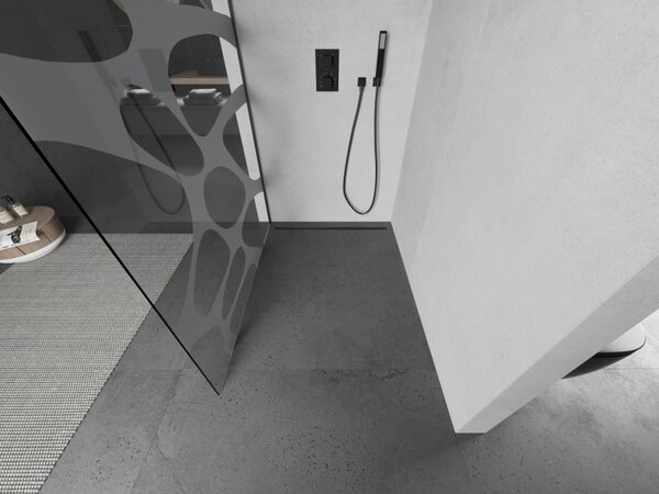 Mexen Kioto, paravan de dus walk-in 70 x 200 cm, 8 mm sticla transparenta model alb, profil grafit, 800-070-101-95-97