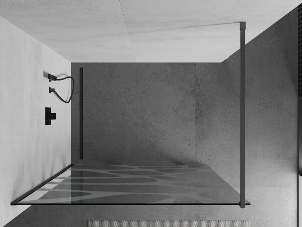 Mexen Kioto, paravan de dus walk-in 70 x 200 cm, 8 mm sticla transparenta model alb, profil grafit, 800-070-101-95-97