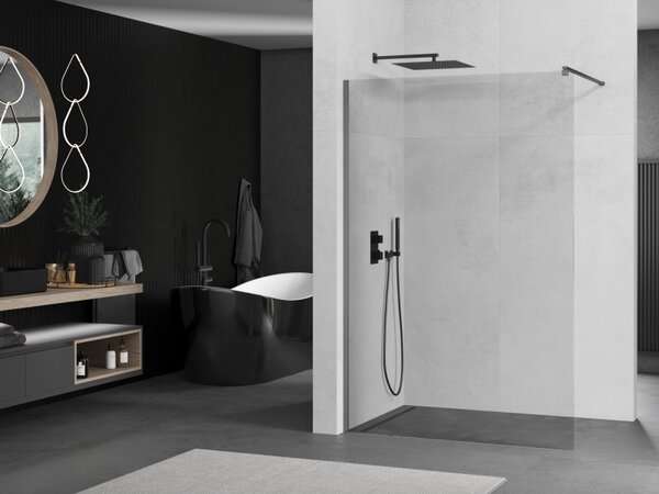 Mexen Kioto, paravan de dus walk-in 50 x 200 cm, sticla transparenta 8 mm, profil grafit, 800-050-101-95-00