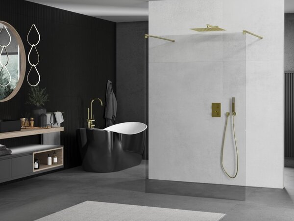 Mexen Kioto, paravan de dus walk-in 105 x 200 cm, sticla transparenta 8 mm, profil auriu mat, 800-105-002-55-00