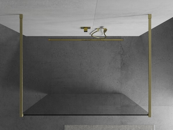 Mexen Kioto, paravan de dus walk-in 105 x 200 cm, sticla transparenta 8 mm, profil auriu mat, 800-105-002-55-00