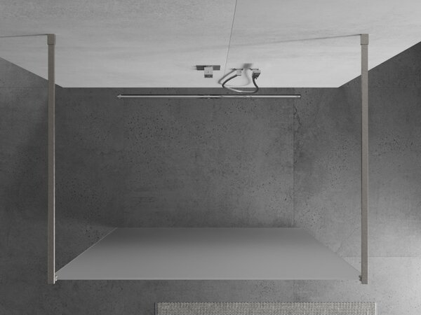 Mexen Kioto, Masa de dus Walk-In 130 x 200 cm, sticla matita 8 mm, profil din otel periat, 800-130-002-97-30