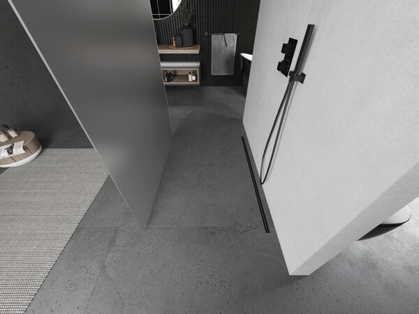 Mexen Kioto, paravan de duș walk-in 130 x 200 cm, sticlă mată 8 mm, profil grafit, 800-130-002-66-30