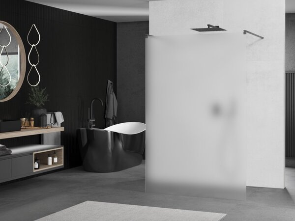 Mexen Kioto, paravan de duș walk-in 130 x 200 cm, sticlă mată 8 mm, profil grafit, 800-130-002-66-30