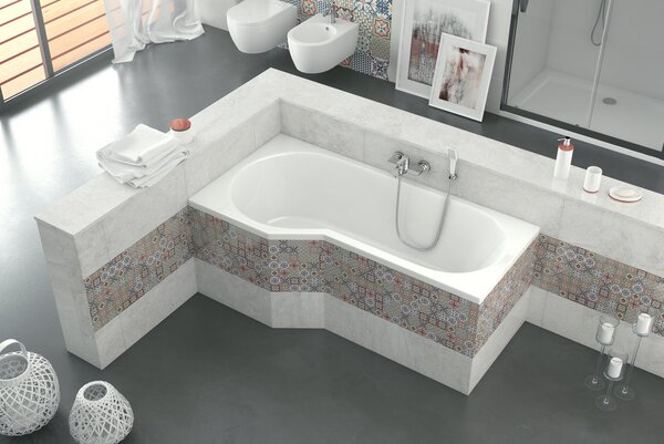 Excellent Be Spot cadă de colț 160x80 cm partea stângă alb WAEX.BSL16WH