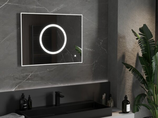Mexen Koga, oglinda baie LED cu iluminare din spate 80 x 60 cm, 6000K, anti-aburire, 9821-080-060-611-00