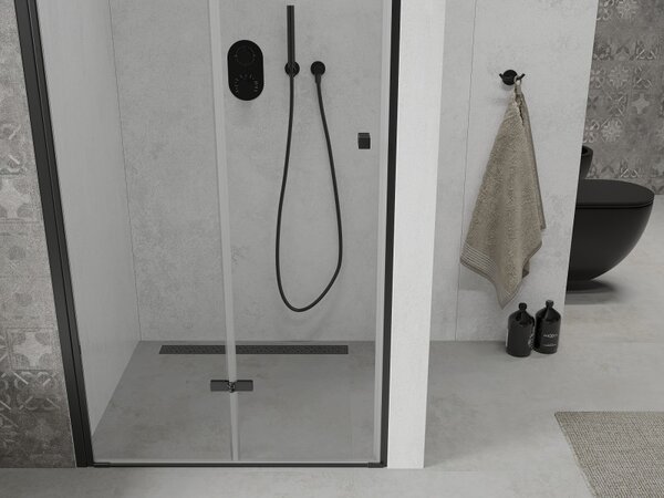 Mexen Lima, usa de dus plianta in deschidere 70 x 190 cm, sticla transparenta de 6 mm, profil negru, 856-070-000-70-00