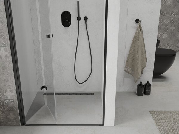 Mexen Lima, usa de dus plianta in deschidere 70 x 190 cm, sticla transparenta de 6 mm, profil negru, 856-070-000-70-00