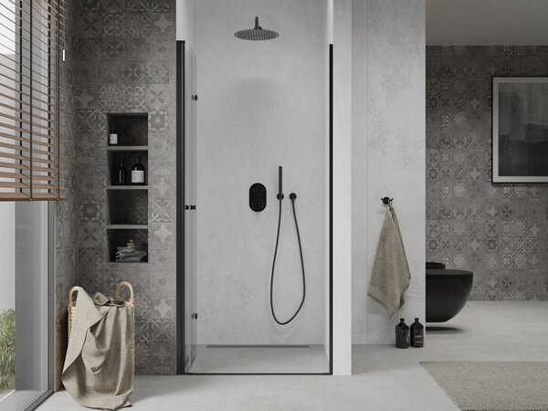 Mexen Lima, usa de dus plianta in deschidere 70 x 190 cm, sticla transparenta de 6 mm, profil negru, 856-070-000-70-00