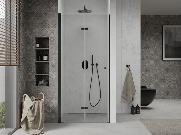 Mexen Lima, usa de dus plianta in deschidere 70 x 190 cm, sticla transparenta de 6 mm, profil negru, 856-070-000-70-00