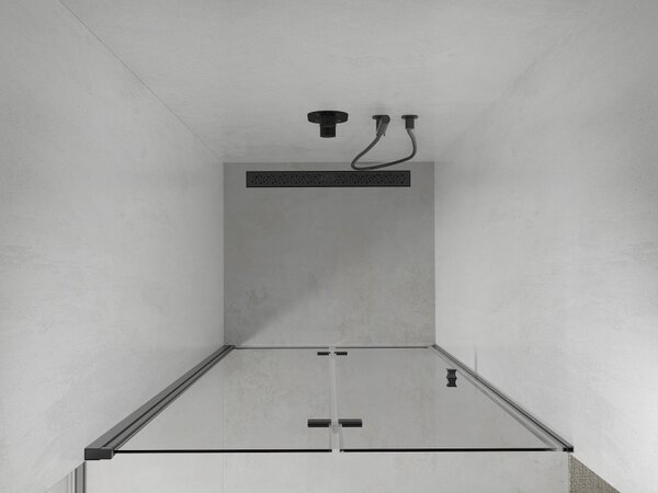 Mexen Lima, usa de dus plianta in deschidere 70 x 190 cm, sticla transparenta de 6 mm, profil negru, 856-070-000-70-00