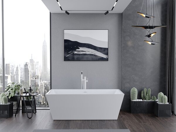 Mexen Lita, cadă de sine stătătoare 170 x 75 cm, alb, preaplin alb, 52121707500-20