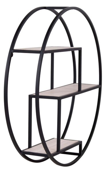 Raft negru/în culoare naturală etajat din lemn masiv de paulownia 62 cm Rotterdam – House Nordic