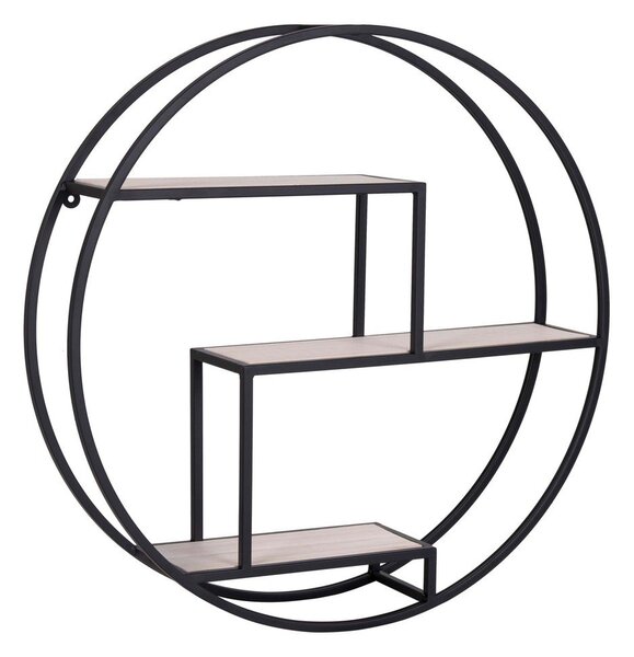Raft negru/în culoare naturală etajat din lemn masiv de paulownia 62 cm Rotterdam – House Nordic