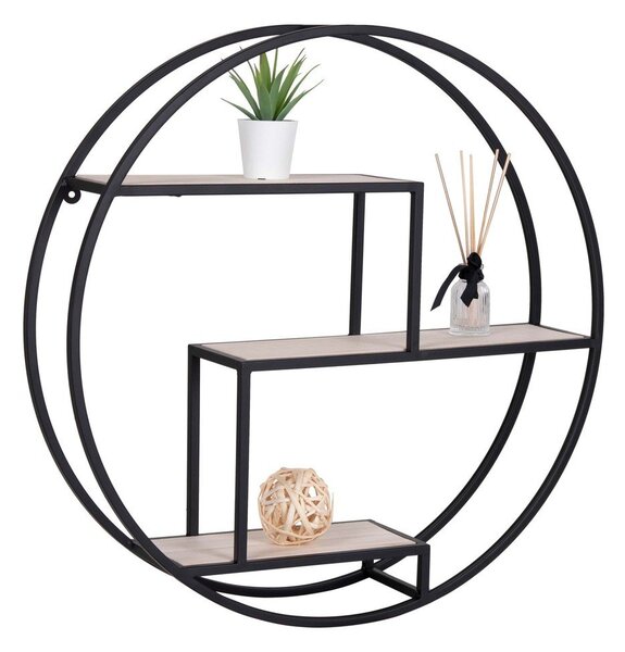 Raft negru/în culoare naturală etajat din lemn masiv de paulownia 62 cm Rotterdam – House Nordic