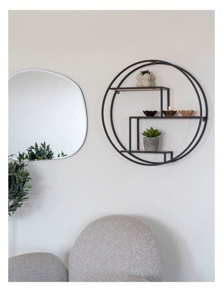 Raft negru/în culoare naturală etajat din lemn masiv de paulownia 62 cm Rotterdam – House Nordic