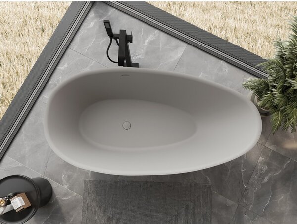 Mexen Milano, cada de baie autoportanta din conglomerat 150 x 82 cm, beton mat, 57301508561