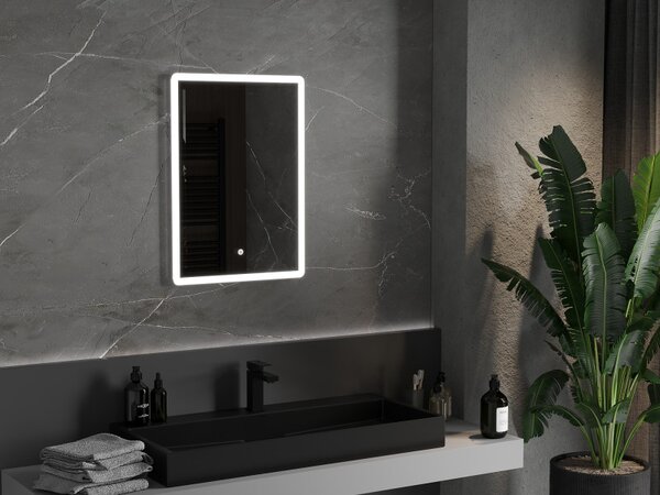Mexen Navia, oglinda baie LED cu iluminare din spate 50 x 70 cm, 6000K, anti-aburire, 9803-050-070-611-00