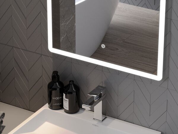 Mexen Navia, oglinda baie LED cu iluminare din spate 80 x 60 cm, 6000K, anti-aburire, 9803-080-060-611-00