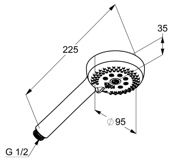 Pară de duș, Kludi, Logo 3S, negru mat, 6830039-00