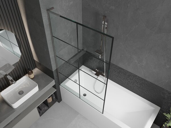 Mexen Next L, paravan de baie cu 1 aripă 100 x 150 cm, model sticlă transparentă de 6 mm negru, profil cromat, 895-100-000-03-77-01