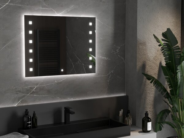 Mexen Ner, oglinda baie LED cu iluminare din spate 80x60 cm, 6000K, anti-aburire, 9809-080-060-611-00