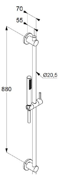 Set de duș, Kludi, Nova Fonte Puristic, cu bară și furtun, alb mat, 2084053-15