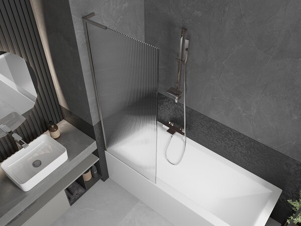 Mexen Next L, paravan de baie cu 1 aripă 70 x 150 cm, sticlă de 6 mm cu model nervuri, profil cromat, 895-070-000-03-09-01