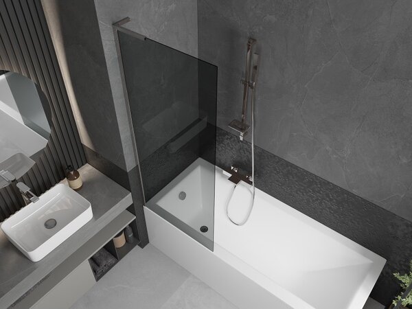 Mexen Next L, paravan de baie cu 1 aripă 70 x 150 cm, sticlă gri 6 mm, profil cromat, 895-070-000-03-40-01