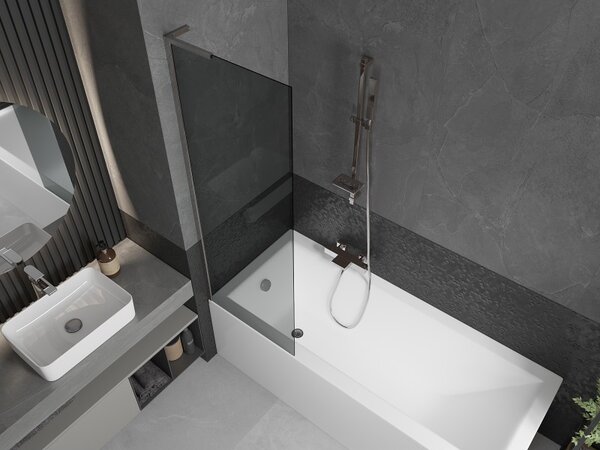 Mexen Next L, paravan de baie cu 1 aripă 60 x 150 cm, sticlă gri 6 mm, profil cromat, 895-060-000-03-40-01