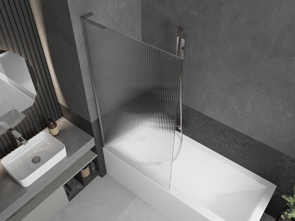 Mexen Next L, paravan de baie cu 1 aripă 90 x 150 cm, sticlă de 6 mm cu model nervuri, profil cromat, 895-090-000-03-09-01