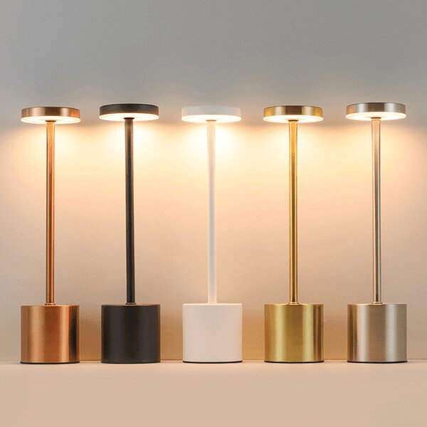 Lampa de masa fără fir din metal White