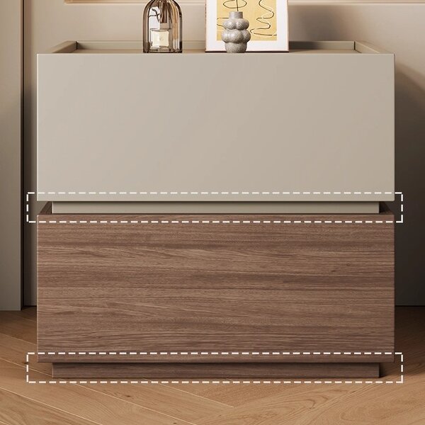 Noptiera lemn Blocka modulara 40x40x23.5 cm Walnut