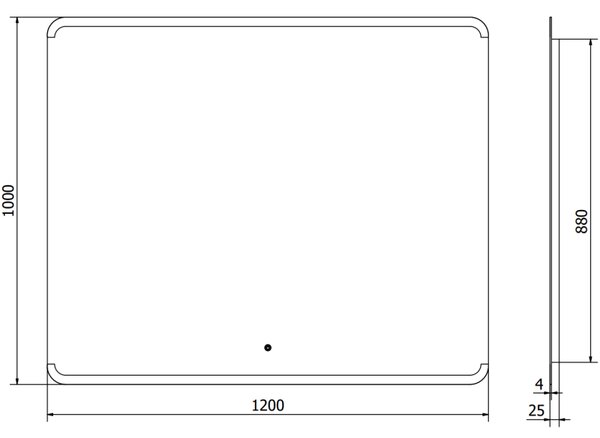 Mexen Nida, oglinda baie LED cu iluminare din spate 120x100 cm, 6000K, anti-aburire, 9806-120-100-611-00