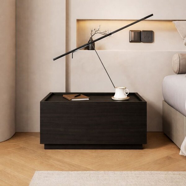 Noptiera lemn Blocka modulara 40x40x23.5 cm Black