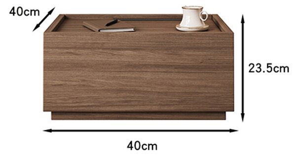Noptiera lemn Blocka modulara 40x40x23.5 cm Walnut