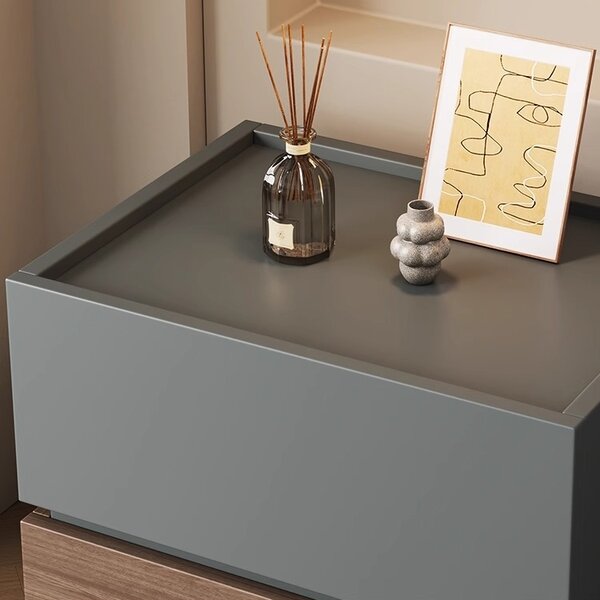 Noptiera lemn Blocka modulara 40x40x23.5 cm Grey