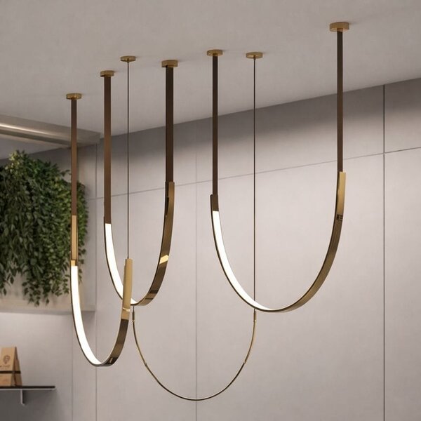 Lustra LED cu accente aurii 50x100cm