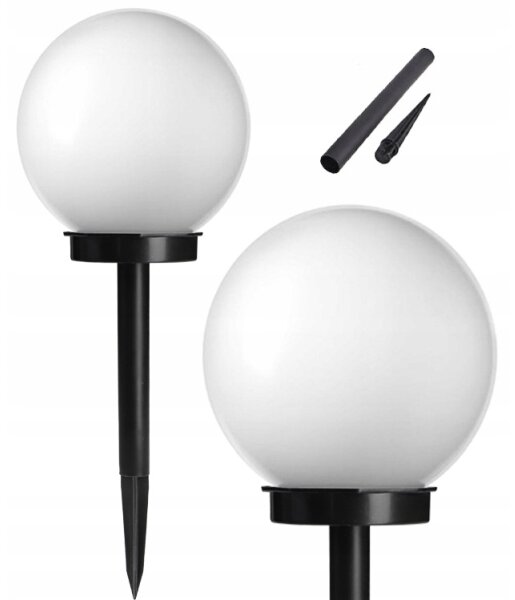 Lampă solară cu LED, 1,2 V, 6500 K, 200 mAh, diametru 10 cm, IP44, alb/negru