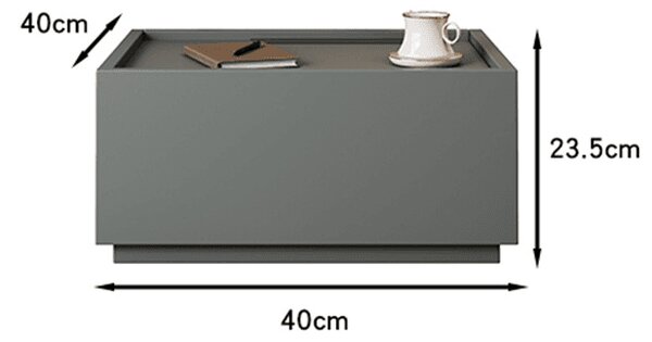 Noptiera lemn Blocka modulara 40x40x23.5 cm Grey