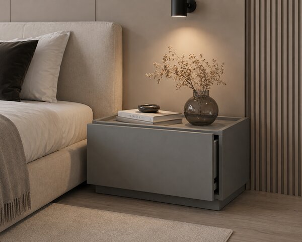 Noptiera lemn Blocka modulara 40x40x23.5 cm Grey