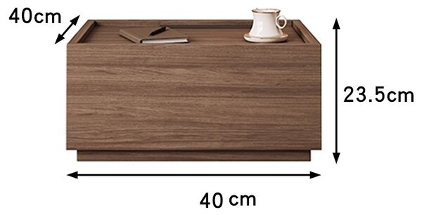 Noptiera lemn Blocka modulara 40x40x23.5 cm Black