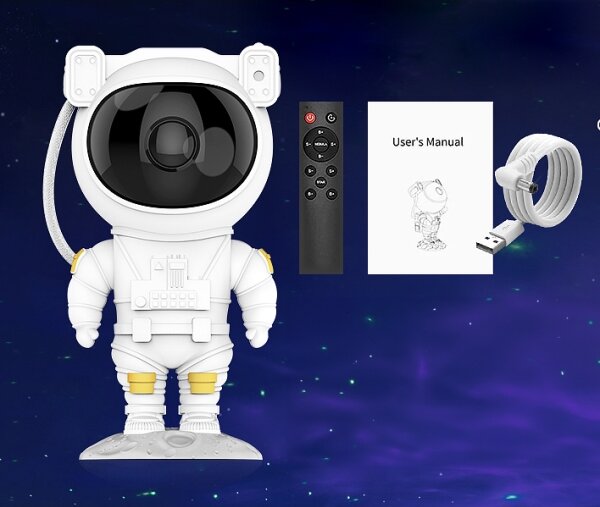 Proiector RGB LED în formă de astronaut, 5W/5V, cu telecomandă