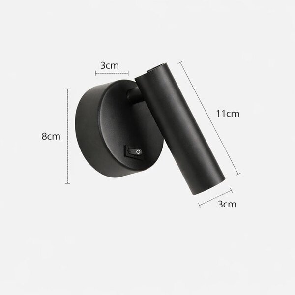 Aplica LED din metal Black cu spot directionabil