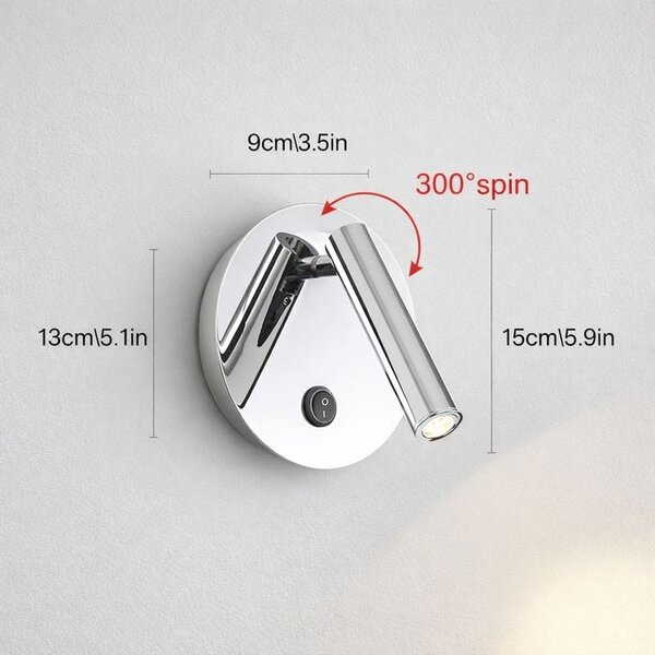Aplica argintie din metal cu LED