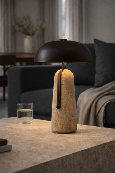 Lampa de masa Japanese travertin