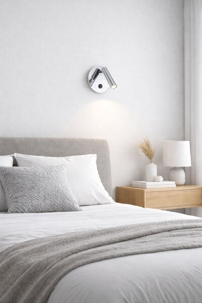 Aplica argintie din metal cu LED