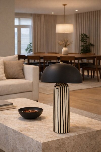 Lampa de masa din ceramica Zebra