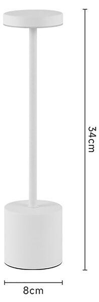 Lampa de masa fără fir din metal White